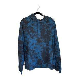 Lululemon Men's Tie Dye Hoodie Sweatshirt Blue Black Athletic Casual Size Large